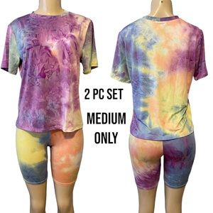 Tie Dye T-shirt and Biker Shorts Set